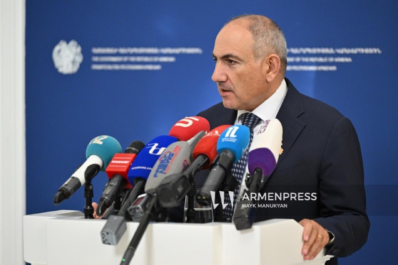 Премьер-министр Армении Никол Пашинян на брифинге о северном маршруте через Тавуш, Лори и Ширак